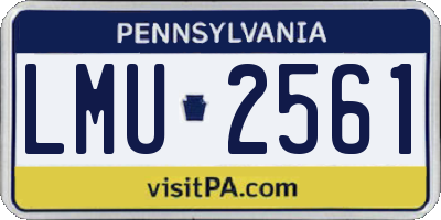 PA license plate LMU2561