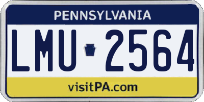 PA license plate LMU2564