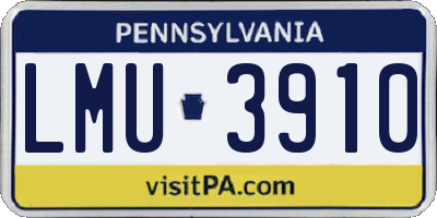 PA license plate LMU3910