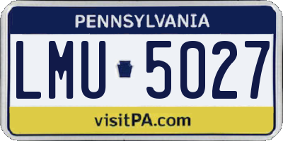 PA license plate LMU5027