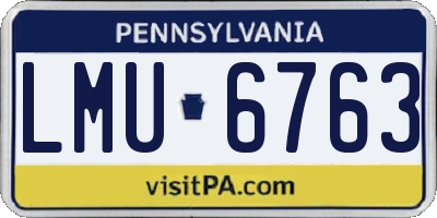 PA license plate LMU6763
