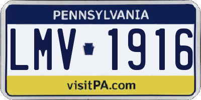 PA license plate LMV1916