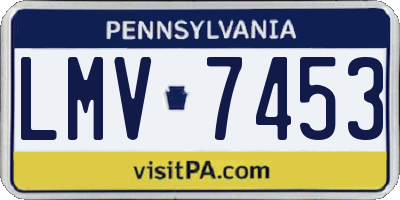 PA license plate LMV7453