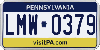 PA license plate LMW0379