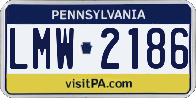 PA license plate LMW2186