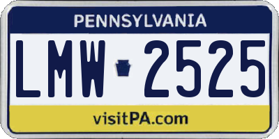 PA license plate LMW2525