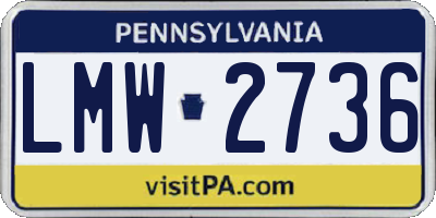 PA license plate LMW2736