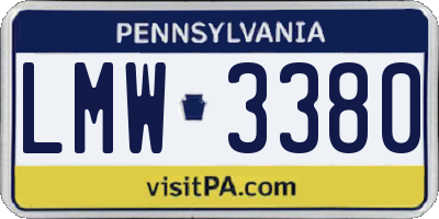 PA license plate LMW3380
