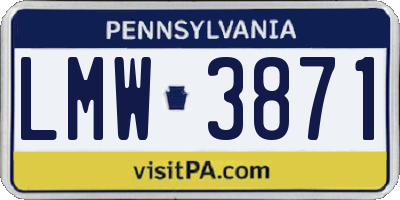 PA license plate LMW3871