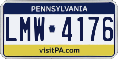 PA license plate LMW4176