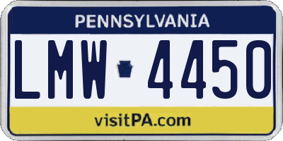PA license plate LMW4450