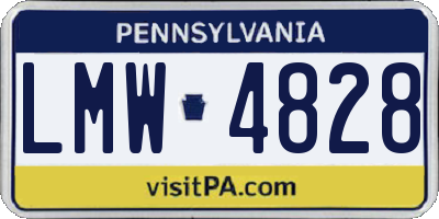 PA license plate LMW4828