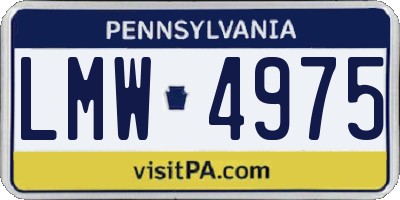PA license plate LMW4975