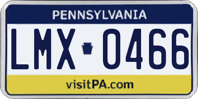 PA license plate LMX0466