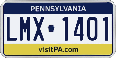 PA license plate LMX1401
