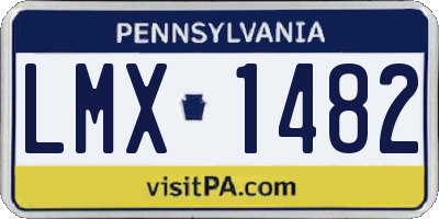 PA license plate LMX1482