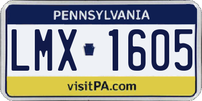 PA license plate LMX1605