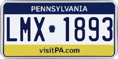 PA license plate LMX1893