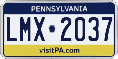 PA license plate LMX2037