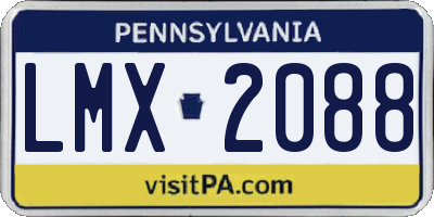 PA license plate LMX2088