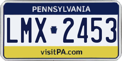 PA license plate LMX2453