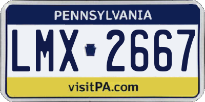PA license plate LMX2667