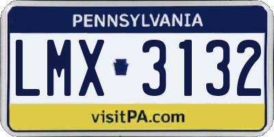PA license plate LMX3132