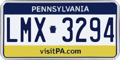 PA license plate LMX3294