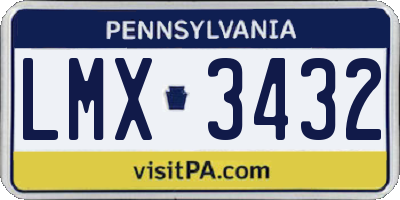 PA license plate LMX3432