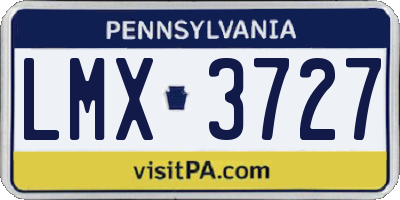 PA license plate LMX3727
