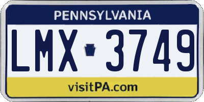 PA license plate LMX3749