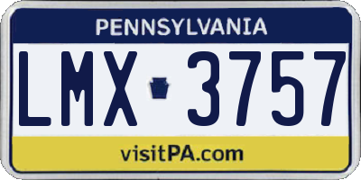PA license plate LMX3757
