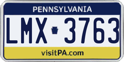 PA license plate LMX3763