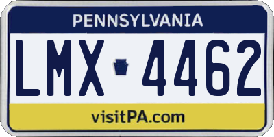 PA license plate LMX4462