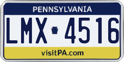 PA license plate LMX4516