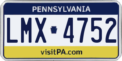 PA license plate LMX4752