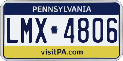 PA license plate LMX4806