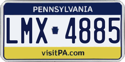 PA license plate LMX4885