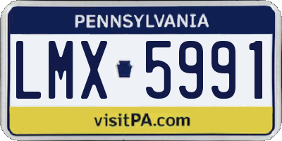 PA license plate LMX5991