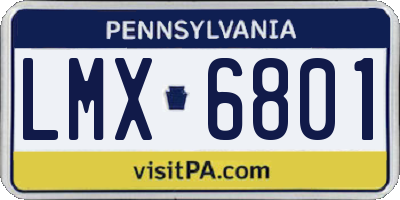 PA license plate LMX6801