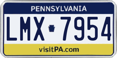 PA license plate LMX7954