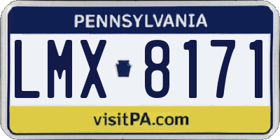 PA license plate LMX8171