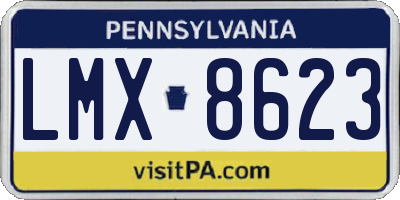 PA license plate LMX8623