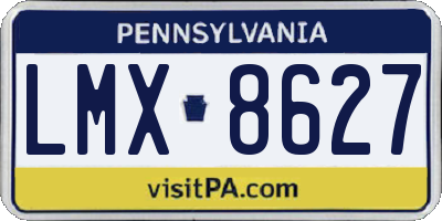 PA license plate LMX8627