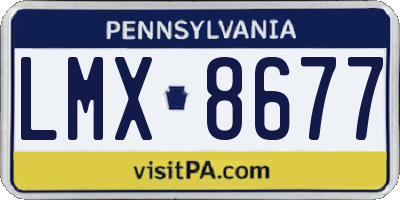 PA license plate LMX8677