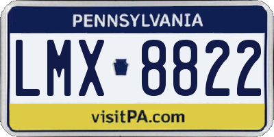 PA license plate LMX8822