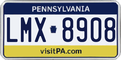 PA license plate LMX8908