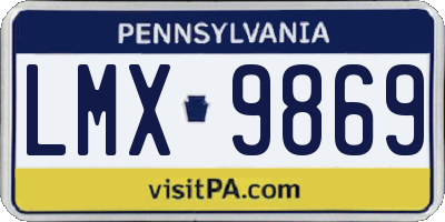 PA license plate LMX9869