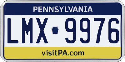 PA license plate LMX9976