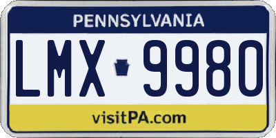 PA license plate LMX9980